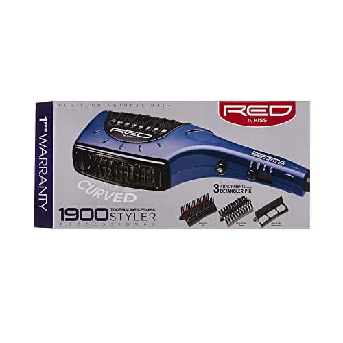 RED by KISS 1900 Ceramic Hair Styler with Detangler Pik, Professional Quick Blow Dry Comb, 3 Heat/Speed Settings, Cool Shot Button, Ideal for Curling & Straightening 6