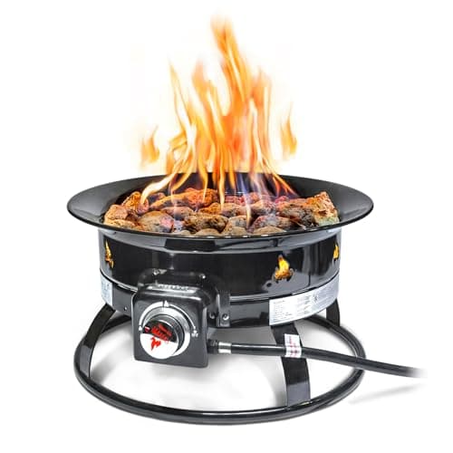 Outland Living Portable Propane Fire Pit, 19-inch, 58,000 BTU Smokeless Gas Firebowl | Perfect for Camping, Patio, Backyard, Tailgating, Deck, RV| Black 823 Standard