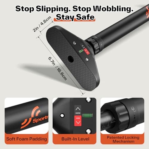 Sportneer Pull Up Bar: Strength Training Chin up Bar No Screws - Adjustable 29.5''-37''(75-94cm) Width Locking Mechanism Pull up Bar for Doorway - Max Load 440lbs for Home Gym Upper Body Workout, Non-slip 6