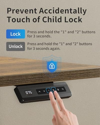 FEZIBO Standing Desk with Keyboard Tray, 55 x 24 Inch Adjustable Height Sit Stand Desk with Memory Presets for Home Office, Ergonomic Computer Workstation, Rustic Brown 8