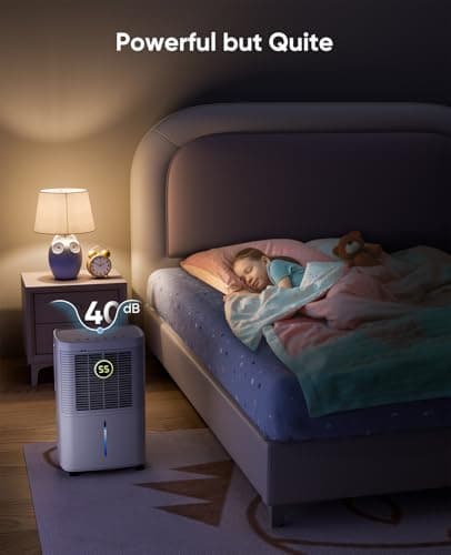 Dravonic 34 Pints Dehumidifier for Basement and Home, Quiet 3-Mode Operation with Continuous Drain Hose, 0.5 Gal Tank, Auto Defrost and 24H Timer for Bedrooms and Bathrooms (White) 7