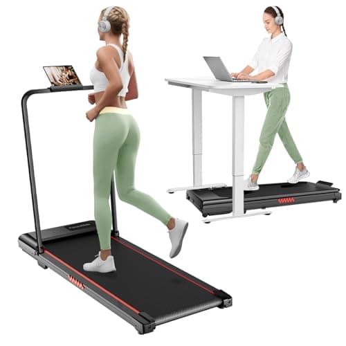 Walking Pad with Handle,3.0HP Walking pad Treadmill,3 in 1 Portable Under Desk Treadmill for Home,Treadmil with Handle Bar,Small Treadmills,Foldable Treadmills with Remote Control,LED Display(Black)