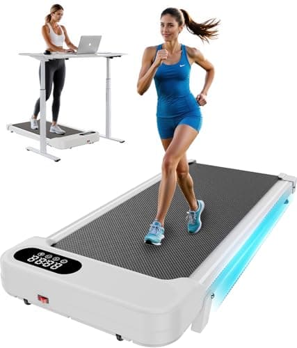 HUANUO Walking Pad with 5° Incline, 330 lbs Walking Pad Treadmill, 2.5 HP Low Noise Desk Treadmill, Portable Small Treadmills for Home, Remote Control & LED Display, White