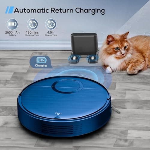Robot Vacuum and Mop Combo, 2 in 1 Mopping Robot Vacuum Cleaner with 2000Pa Max Suction, Wi-Fi/App/Remote, Schedule, Self-Charging Slim Robotic Vacuum, Ideal for Pet Hair, Low-Pile Carpet, Hard Floor 7