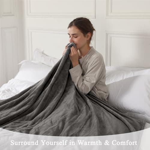 COZYTY Electric Blanket Heated Blanket Full Size, Super Soft Cozy Upgraded Flannel Heating Blanket with 6 Heating Levels & 1-10 Hours Auto Off, ETL & FCC Certification, 72" x 84", Silver Gray 7