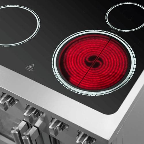 Forno Galiano Full Electric 30" Inch. French Door Freestanding Range with 4 Radiant Elements Ceramic Glass Cooktop - 4.32 Cu.Ft. Stainless Steel Convection Oven with Air Fryer Kit 7