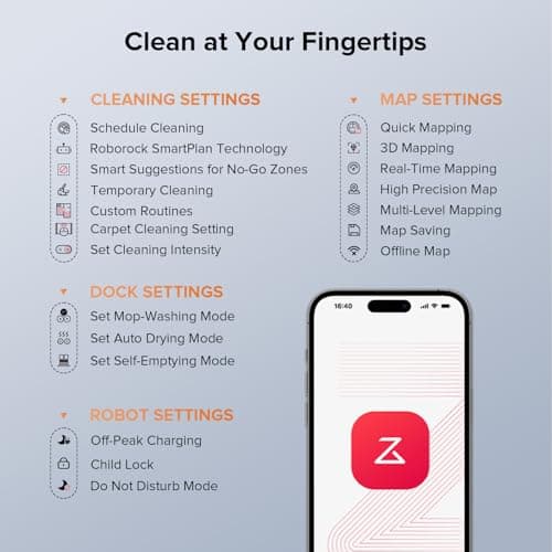 Roborock Qrevo Edge S5A Robot Vacuum and Mop, 18,500Pa, Zero-Tangling, DuoDivide Main Brush, FlexiArm Side Brush, Hot Water Mop Washing & Self-Cleaning, Warm Air Drying, Self-Emptying, White 8