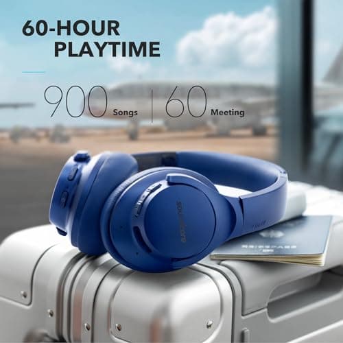 Soundcore Anker Life Q20 Hybrid Active Noise Cancelling Headphones, Wireless Over Ear Bluetooth Headphones, 60H Playtime, Hi-Res Audio, Deep Bass, Memory Foam Ear Cups, Travel, Office 5