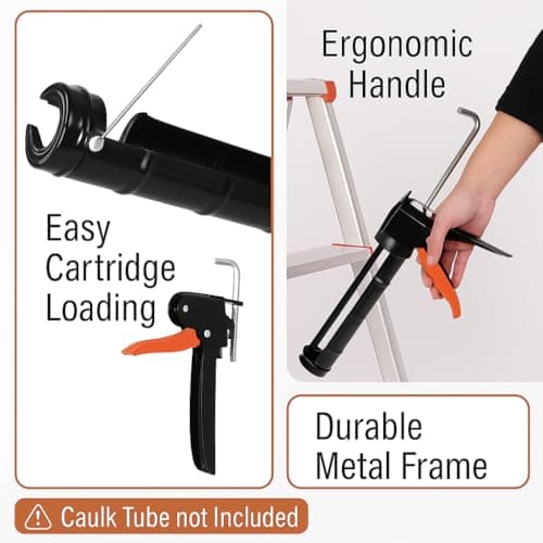 ADAK - Professional Caulking Gun, 10:1 Thrust Ratio, Caulking Gun No Drip, Hand Tool for Silicone & Sealant Application, Smooth Pressure Caulk Gun, Caulking Gun Tool 9