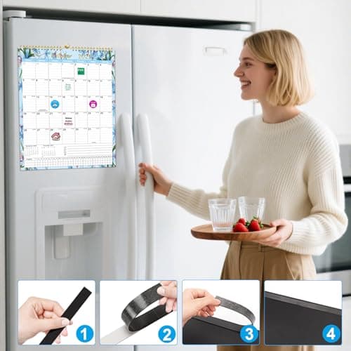 Gannyfer 2026 Calendar, 14" x 11" Floral 2026 Wall Calendar, 18 Months from Oct. 2025 to Mar. 2027, Magnetic Fridge Calendar, Perfect for Home, School, Office (3 Stickers Included) 6