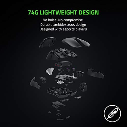 Razer Viper Ultimate Lightweight Wireless Gaming Mouse: Fastest Gaming Switches - 20K DPI Optical Sensor - Chroma Lighting - 8 Programmable Buttons - 70 Hr Battery - Classic Black 5