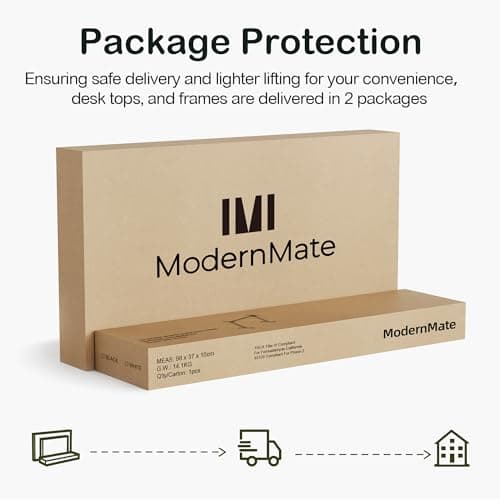 ModernMate Electric Standing Desk with 4 Drawers, 46 x 28 Inch Height Adjustable Whole Piece Sit Stand Desk, Computer Home Office Workstation with Open Storage Shelf, Light Wood 8