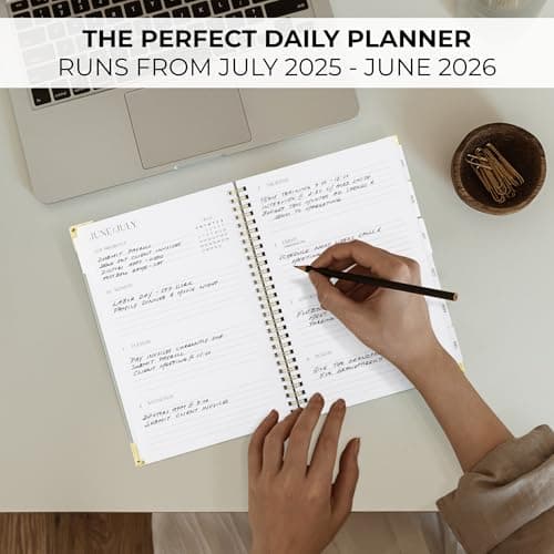Aesthetic 2025-2026 Academic Planner - A Beautiful 7 x 10" Daily Planner for Women or Men with Weekly & Monthly Spreads For The 25-26 School Year - Modern Calendar Runs From July 2025, June 2026 7
