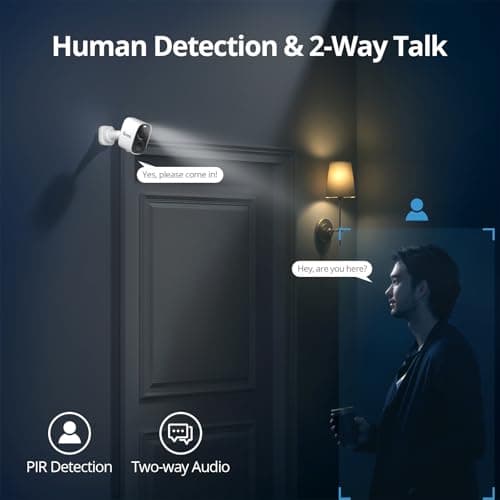 QNINE Security Camera Wireless Outdoor, 2K Battery Powered 5GHz WiFi Camera with 2-Way Audio, PIR Motion Detection, IP66 Waterproof, Color Night Vision, TF/Cloud Storage(up to 256G), Work with Alexa 7