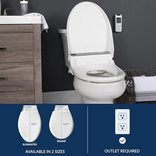 Bio Bidet BB2000 Electric Bidet Toilet Seat, Warm Water with Air Dryer, Heated Seat with Sensor and Slow Close Lid, Night Light, Remote Control, Elongated, and Bidet Towels 11