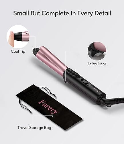 3/4 Inch Keratin & Argan Oil Infused Mini Curling Iron - Dual Voltage, Travel Size with Storage Bag for Short Hair 6
