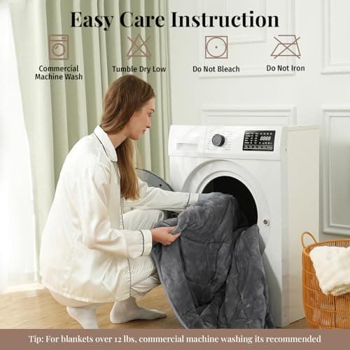 Topblan Sherpa Fleece Weighted Blanket for Adults, 15 lbs Dual Sided Cozy Fluffy Heavy Blanket, Ultra Fuzzy Throw Blanket with Soft Plush Flannel Top, 48 x 72 inches 7