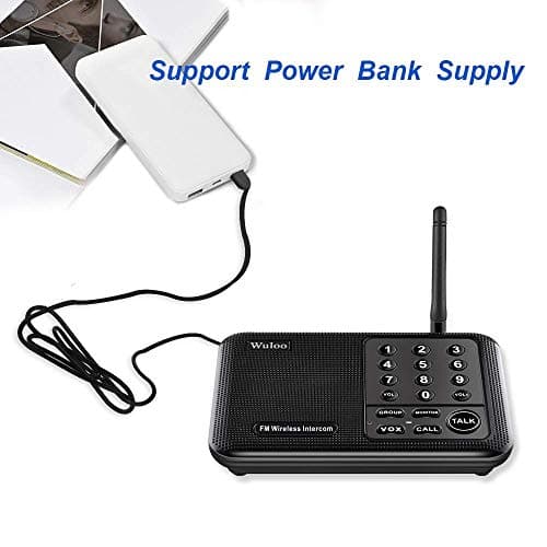 Wuloo Intercoms Wireless for Home 1 Mile (5280 Feet) Range 10 - Channel, Wireless Home Intercom System for House Business Office, Room to Room Intercom, Home Communication System (2 Packs, Black) 8