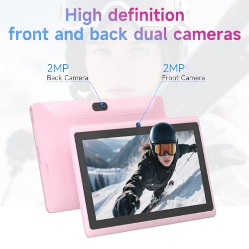 HOTTABLET Tablet 7Inch Android 14.0 with Protective Case, 8GB(3+5GB Expand) RAM+ 32GB ROM, IPS Screen, Dual Camera, Bluetooth 5.0 WiFi Tab (Pink) 5