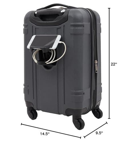 Wrangler Astral Hardside Luggage, Dark Shadow, 22-Inch Carry-On 9