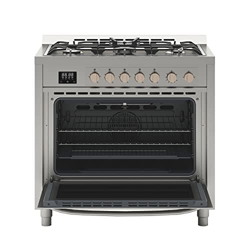 KoolMore 36” Inch Professional Gas Range Stove with 5 Burner Cooktop, Rapid Convection Oven, and Digital Timer with Heavy-Duty Cast Iron Grates, Stainless-Steel Appliance (KM-FR36GL-SS), Silver 7