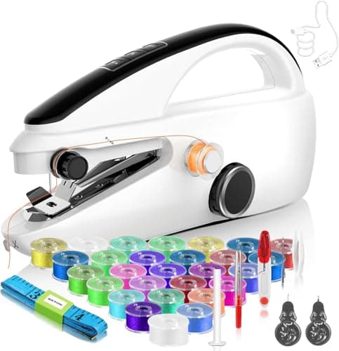 User-Friendly Cordless Handheld Sewing Machine for Beginners, Compact Mini Sewing Machine with Complete Accessories Kit, Portable Sewing Machines Are A Must-Have for Home DIY