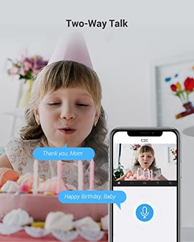 EZVIZ Indoor Security Camera 1080P, Motion Alert, Night Vision, Baby/Pet/Elder Monitoring, 2-Way Talk, Compatible with Alexa Google (C2C) 6