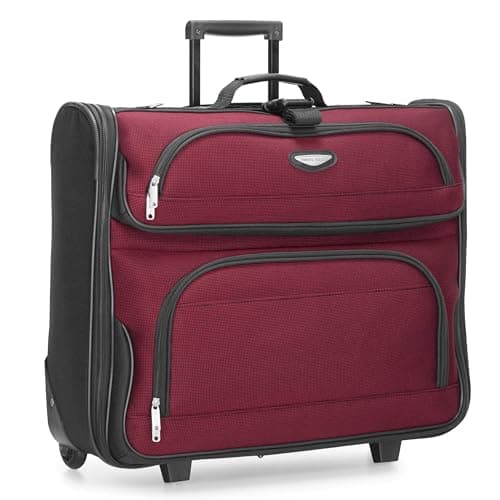 Travel Select Amsterdam Business Rolling Garment Bag, Softside Expandable Rolling 2-Wheeled Suit Carrier, Red, One Size