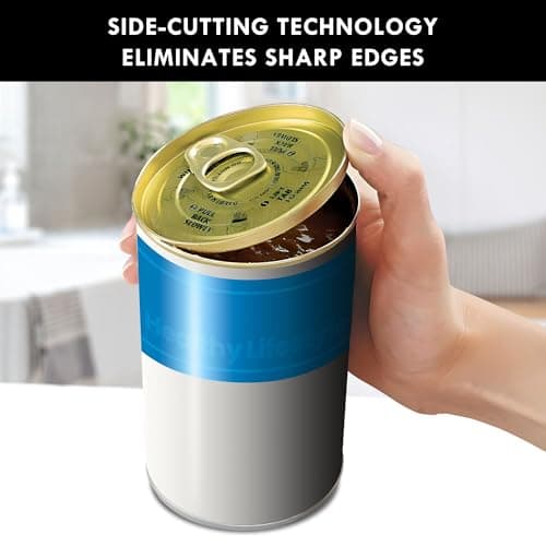 Kenmore Electric Can Opener – Smooth Edge, Automatic Side-Cut Blade, Extra-Tall Design for Regular & Pop-Top Cans, Easy One-Touch Operation, Black & Stainless Steel 5