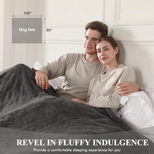 COZYTY Heated Blanket King Size, Soft Cozy Upgraded Flannel Electric Blanket Dual Control with 5 Heating Levels & 10 Hours Auto Off, Fast Heating & ETL & FCC Certification, 100" x 90", Silver Gray 5