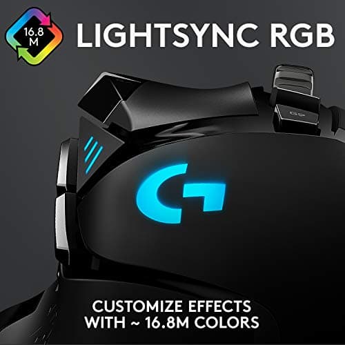 Logitech G502 Hero High Performance Wired Gaming Mouse, Hero 25K Sensor, 25,600 DPI, RGB, Adjustable Weights, 11 Programmable Buttons, On-Board Memory, PC/Mac - Black 6