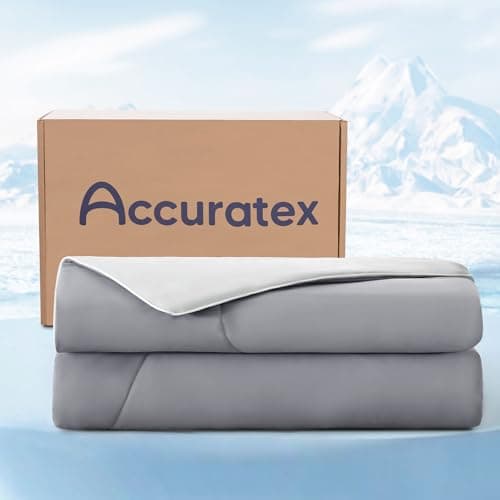 ACCURATEX Cooling Comforter Queen/Full Size, Q-max>0.45 Arc-Chill Cooling Blanket for Hot Sleepers, Lightweight Cool Blankets for Night Sweats, Silky Breathable Summer Cool Comforter,Grey(90"x90")