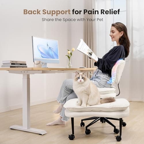 Cross Legged Office Chair, Ergonomic Cloud Criss Cross Desk Chair, Meditation Chair with Wheels, Height Adjustable Seat for ADHD, Wide Kneeling Chair with Back Support 5