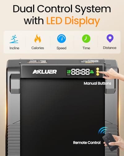 Walking Pad with Incline, Akluer Incline Treadmills for Home, 2.5 HP Under Desk Treadmill Small with Remote Control, Walking Pad Small Treadmill with LED Display 6