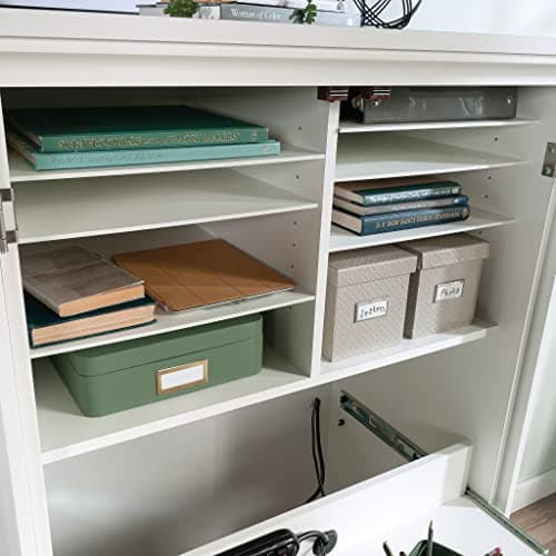 Sauder Miscellaneous Storage Craft & Sewing Armoire, L: 35.11" x W: 21.81" x H: 61.58", Glacier White finish 6