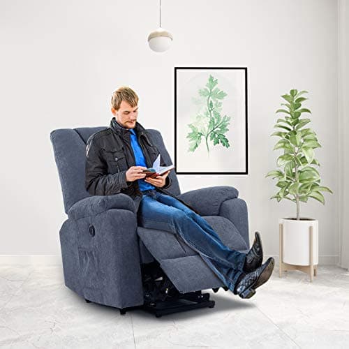 CDCASA Power Lift Recliner Chair with Massage and Heat for Elderly, Microfiber Fabric Electric Lift Recliner Chairs for Seniors Home Living Room, Side Pockets,USB Port,Remote Control, Midnight Blue 11