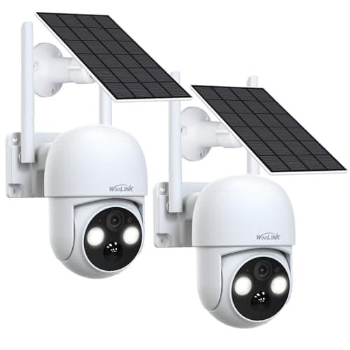 WOOLINK HOME 2.5K Solar Security Camera Wireless Outdoor,2.4Ghz WiFi Solar/Battery Powered Camera for Home Security,360° View Pan/Tilt,PIR Alarm,Easy to Install,2-Way Audio,Color Night Vision,Cloud/SD