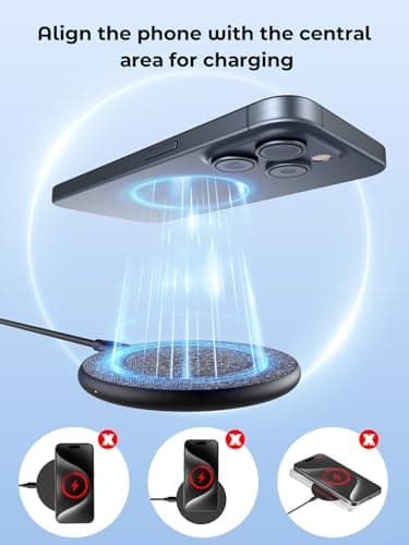 NewQ Wireless Charger, 15W Max Wireless Charging Pad for iPhone 17 16 15 14 13 12 11Mini/SE/Pro/Max/Plus, Samsung Galaxy S23/S22/S21/S20/S10/S9/S8/S7/Note20/10/9/8, Air Pods/Pro/Galaxy Buds/+, 2 Packs 5