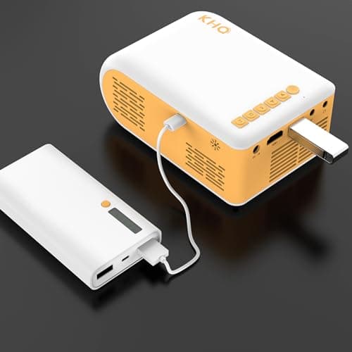 KHQ Mini Projector, Upgraded Portable Projectors Support 1080P 170" Mini HD Movie Projector, Outdoor Projectors with Stylish Streamlined Design, Compatible with Phone/Tablet/Laptop/TV Stick/PS4 Etc 5
