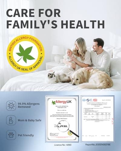 Jimmy Mattress Vacuum Cleaner, Anti-allergen Bed Vacuum Cleaner with UV-C Light & High Heating Tech, 14Kpa Suction 480W Powerful Handheld Vacuums for Dust & Pet Hair(JV35, Corded) 6