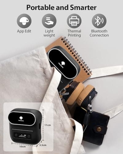 Phomemo Label Maker,M220 Label Printer,3 Inch Bluetooth Thermal Label Maker Machine with 6000+ Icons,700+ Templates,400+ Fonts,for Kids School Items,Small Business,Large Sticker 6