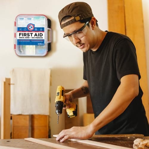 Be Smart Get Prepared First Aid Kit Hard Red Case 326 Pieces Exceeds OSHA and ANSI Guidelines 100 People - Office, Home, Car, School, Emergency, Survival, Camping, Hunting and Sports (20HBC01015REV3) 5