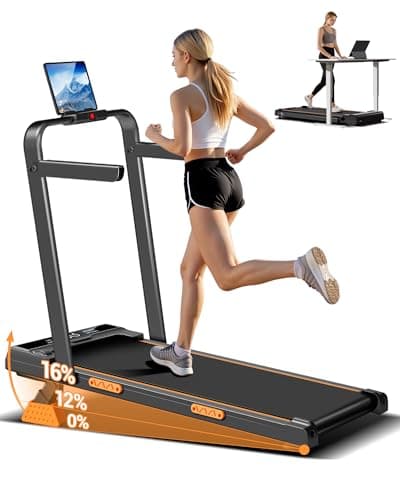 3 in 1 Walking Pad Treadmill with 16% Incline, Folding Treadmill with Handle Bar, Portable Treadmills for Home Small, 330 Lbs Capacity