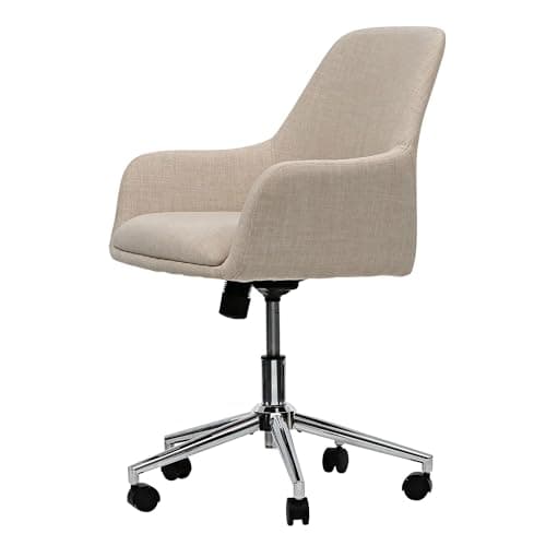 Workspace by Alera Mid-Century Task Chair, Supports Up to 275 lb, 18.9" to 22.24" Seat Height, Cream Seat, Cream Back 12