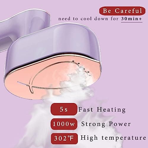 Travel Steamer Iron for Clothes Mini: Handheld Size Portable Fabric Clothing Steamers Small Hand Garment Electric Steam Ironing Machine for Dress Shirt Plancha a de Vapor para Ropa Portatil 5