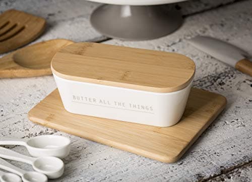 Tablecraft Butter Dish with Lid, 7.75 x 3.25 x 2.5, Melamine 5