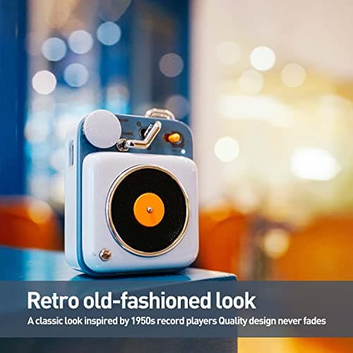 Muzen Mini Bluetooth Speaker, Button Small Cute Portable Metal Retro Wireless Speaker with Loud Volume Great Sound and Portable Lanyard & Gift Bag for Office Classic Vintage Decor 5