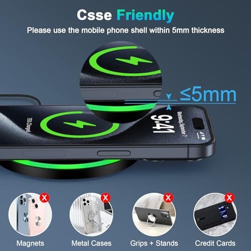Wireless Charger Fast Charging Pad for Samsung Galaxy S24 Plus/S25 Edge/Z Fold 6/Flip 7/6/5/S24 Ultra/S23/S22/S21/S20/S10,2Pack 15W Wireless Android Charger Fast Charger Station for Pixel 9/8 Pro/8a/7 7