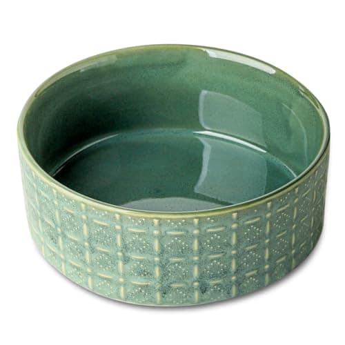 Seyatoo Ceramic Dog Bowl, 6.5 inch Pet Dog Food Bowl Water Bowls, Dogs Dish for Middle and Small Dogs, Puppy, Green