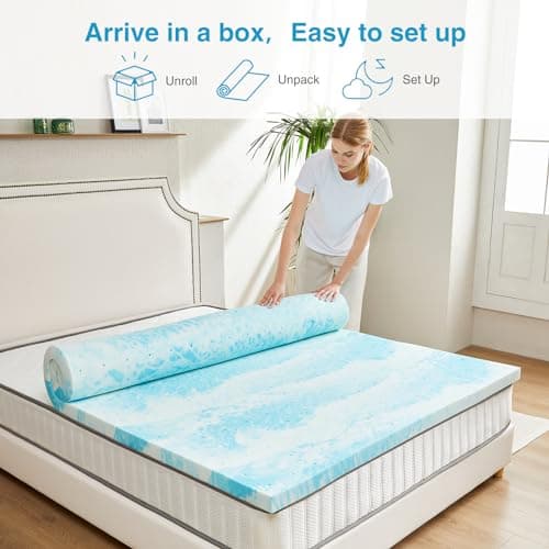 Mattress Topper, King Size Cooling Memory Foam Bed Toppers, 3 Inch Soft Mattress Pads for Sleeper Sofa, RV, Camper, CertiPUR-US Certified 6